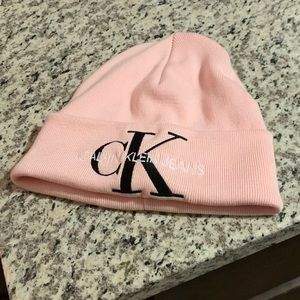Calvin Klein pink beanie